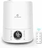 卓上型加湿器 ホワイト 透明タンク Amazon | ハイブリッド式加湿器 特許技術 100℃高温除菌 加熱式